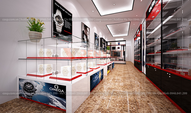 Thi công và thiết kế shop đồng hồ anh Cần
